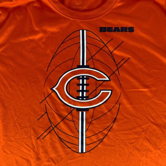 Chicago Bears NFL Orange Nike Dri Fit Short Sleeve Athletic Shirt Mens XL - Picture 2 of 5